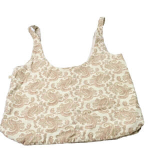 Paisley Canvas Bag‎ Purse Boho Tote Western Retro Cream 19.5x13" Shopping